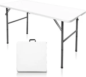 Folding Table,4ft Indoor Outdoor Heavy Duty Portable Folding Square Plastic - Picture 1 of 6