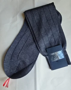 New Bresciani Midcalf 100% Cotton Dress Sock Size Medium 8-10 Choose Color - Picture 1 of 21