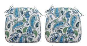 IN4 Pflege 2er Set Indoor Outdoor Sitzkissen 16x17 Zoll Blau Tamara Paisley - Bild 1 von 5