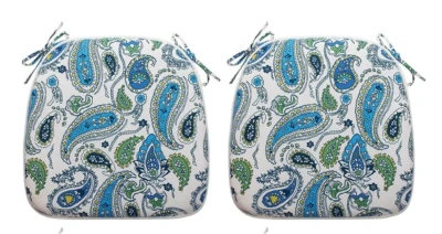 Juego de 2 cojines de asiento interior exterior IN4 Care 16x17 pulgadas azul Tamara cachemira Foto 1 de 4