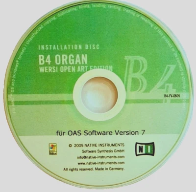 Hammond B3 Sounds-B4 ORGAN -für WERSI ab V.7 OAS und jedem Computer - Imagem 1 de 2