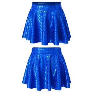 Kids Girls Skirt Ruffled Ballroom Costume Sequins Stage Performance Birthday - Picture 1 of 48