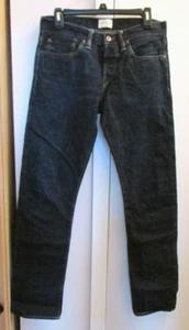 Pantalones de mezclilla para hombre Simon Miller azul ribete indio lavado oscuro botón mosca talla 30 x 34 - Imagen 1 de 9