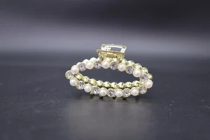 2 Pack Small mini rose gold double diamond hair claw clips with crystals Unique - Picture 1 of 2