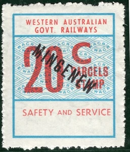 Western Australia WAGR GOVERNMENT RAILWAY Parcel Stamp 20c *Mingenew* MNH PIW71 - Picture 1 of 6