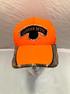 Gander Mountain Blaze Orange Camo 1960 Strapback Hat Cap Deer Hunting MR42 - Picture 1 of 7