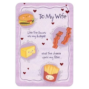 Funny BIRTHDAY Card FOR WIFE, Food Bacon Cheese by American Greetings + Envelope - Picture 1 of 7