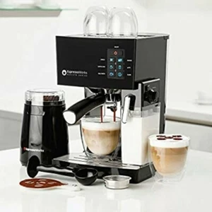 EspressoWorks 10PC Espresso & Cappuccino Maker Frother & Grinder Black - Picture 1 of 5