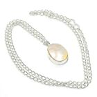 Mother Of Pearl Gemstone 925 Sterling Silver Gift Necklace 18" C627