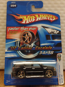 2006 Hot Wheels First Editions Cadillac Escalade - Black - Faster than Ever