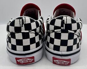 New Baby Boy Infant Size 4.5 VANS, Sneakers Slip-On, Race Checkered/Flame Shoes