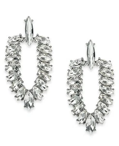 INC International Concepts Silver-Tone Crystal Doorknocker Drop Earrings - Picture 1 of 1