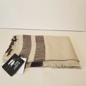 D&Y Womens Beige Maroon Blanket Scarf One Size - Picture 1 of 4