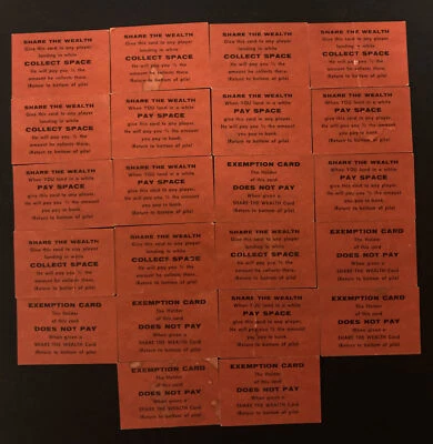 VINTAGE 1970s Game of Life Replacement Parts Pieces Share Wealth/Exemption Cards - Image 1 of 4