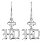 Harley-Davidson Ladies Sterling Silver HD Script Dangle Earrings 111 / HDE0475