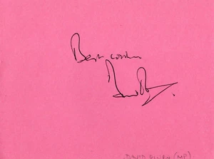 DAVID OWEN MP - Signierte Autogramm Albumseite - POLITIK - Bild 1 von 1