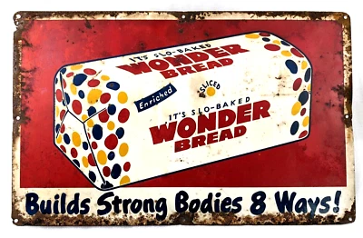 WONDER BREAD METAL SIGN 20 X 12.5 ORIGINAL - Image 1 of 3