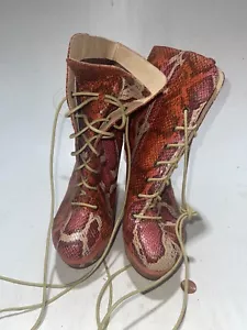 Michael Antonio Colby Schlangenleder Keilabsatz Plateau Schnürstiefel Stiefel Größe 8 - Bild 1 von 4