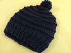 Handcrafted Knitted Hat Beanie Violet Blue Pom Pom Slouchy Wool Acrylic Female