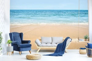 3D Beach Ocean ZHU547 Wallpaper Wall Mural Removable Self-adhesive Ann - Picture 1 of 11