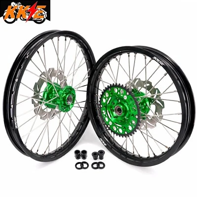 Llanta KKE 21/19 CNC para moto de cross para Kawasaki 1993-2002 KX125 KX250 disco verde Foto 1 de 4