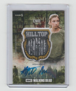 WALKING DEAD SEASON 8 KATELYN NACON/ENID AUTOGRAPHED FACTION PATCH CARD #/25!!