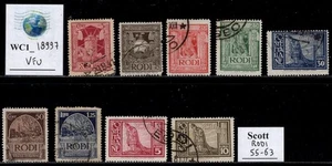 WC1_18997. AEGEAN ISLANDS:RODI. 1932 ROYAL VISIT set. Sc. 55-63. Used - Picture 1 of 1