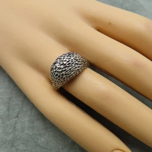 Anello vintage in argento sterling fascia a cupola a costine misura 9 modernista 916c - Foto 1 di 14