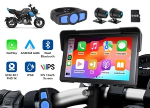 P6 7" IPS Touch Screen Portable Motorcycle Navigator Wireless CarPlay Waterproof - Picture 1 of 12