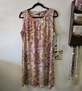 Tommy Hilfiger Sleeveless Paisley Print Dress Size 14 - Picture 1 of 7