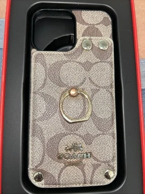 Funda de teléfono Coach I con tarjetero interior marrón Foto 1 de 3