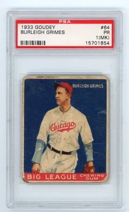 1933 Goudey BURLEIGH GRIMES #64 Big League Chewing Gum Vintage Baseball PSA 1 MK - Picture 1 of 3