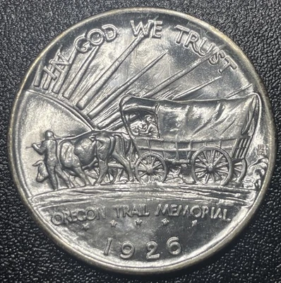 1926-S Oregon Trail Commemorative Half Dollar Silver Coin Uncirculated - Image 1 of 2