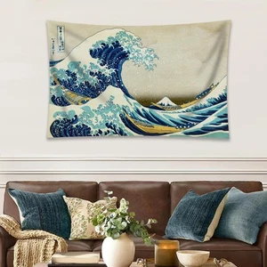 60"×40" Tapestry Wall Hanging Art, Great Wave of Kanagawa by Katsushika Hokusai - Picture 1 of 4
