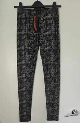 Leggings Reina de las Tinieblas Patrón Calavera Talla S EMP NUEVO Gótico Emo Alt Halloween Foto 1 de 4