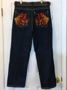 VINTAGE COOGI AUSTRALIA MENS FLAME JEANS SIZE 36 - Picture 1 of 11