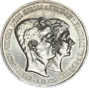 Braunschweig Ernst August 5 Mark 1915 A mit u. Lüneburg Silber vz+/f. stgl. J 58 - Bild 1 von 3