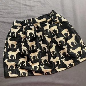 GYMBOREE black Metallic Deer Print Skirt Holiday Special Occasion Size M 7-8 - Picture 1 of 6