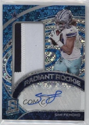 2021 Panini Spectra Neon Blue Prizm /50 Simi Fehoko #RRS-SF RPA Patch Auto RC - Image 1 of 2