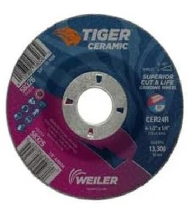Weiler 58325 4.5 X 1/4 X 7/8 CER24R T27 Tiger Ceramic Grinding Wheels - Picture 1 of 1