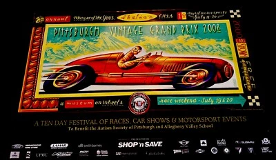 Pittsburgh Vintage Gran Prix 2008 Italian Race Cars Official Poster  20”x30” - Image 1 of 4
