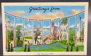 Grande lettera saluti dal Tennessee TN, Stato Volontario, cartolina d'epoca - Foto 1 di 2