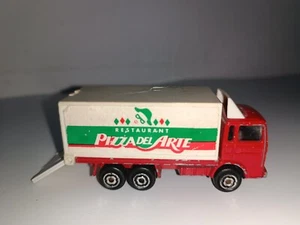 MAJORETTE RENAULT restaurant container Pizza del Arte camion truck vintage 1:100 - Foto 1 di 7