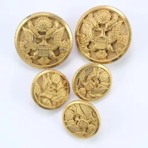 Juego de 5 botones de latón Waterbury EE. UU. Navy Eagle E Pluribus sello Unum - Imagen 1 de 2