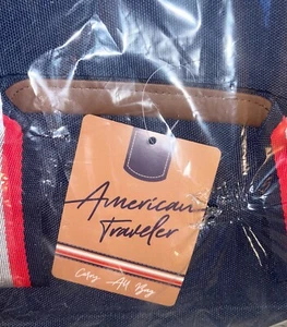 American Traveler Carry OR FANTASTIC LAPTOP BAG Bag Navy Blue Canvas NEW Sealed - Picture 1 of 3