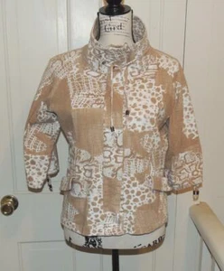 FABULOUS VINCENTE TAN & WHITE SNAKE PRINT JACKET Women's Size Medium = BNWOT - Picture 1 of 1