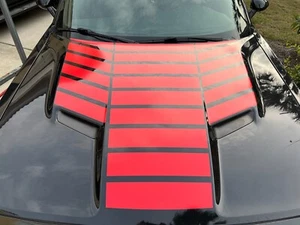 Dodge Challenger Strobe Hood Center & Wing Graphic Decal fit 2015-2018 15 Colors - Picture 1 of 12