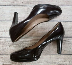 Tahari Carol Deep Purple Plum Raisin Patent Leather Dressy Heels Pumps Size 10 - Picture 1 of 7