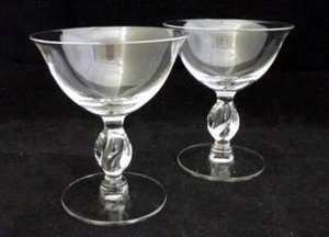 Imperial Glass Twist Clear Pair of Champagne or Sherbet Glasses No Trim Design - Picture 1 of 1
