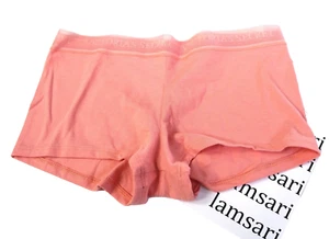 Victoria's Secret Sheer Stripe Waistband Logo Shortie Panty Size M Aloha Coral - Picture 1 of 3